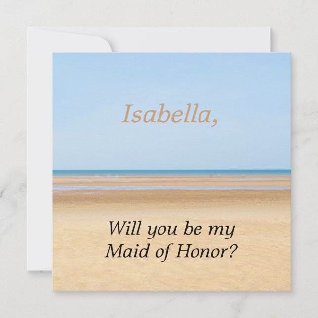 Mariage À La Plage Serez-Vous Ma Carte D'Honneur D (Devant)