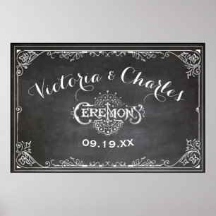 Mariage à la typographie vintage sur tableau noir