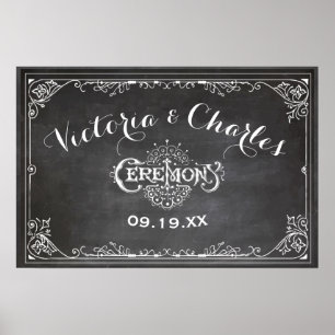 Mariage à la typographie vintage tableau noir