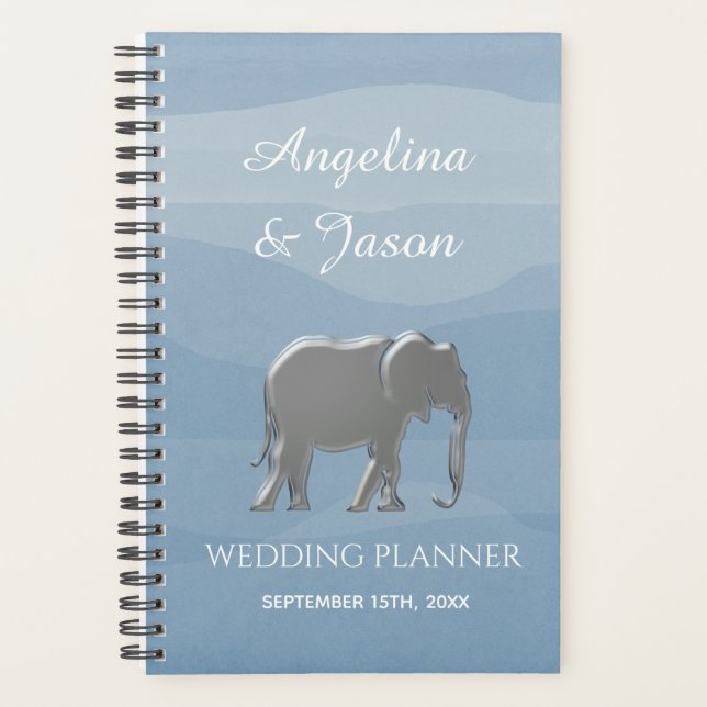 Mariage à l'aquarelle bleu poussiéreux (Devant)