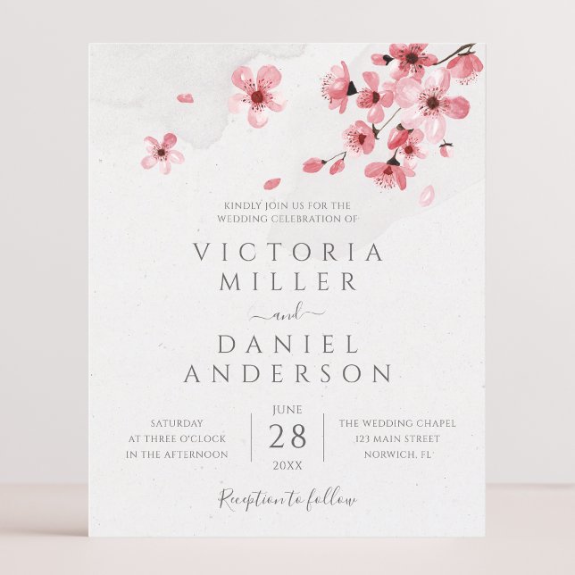 Mariage à l'aquarelle budgétaire Fleur de cerisier (Créateur téléchargé)