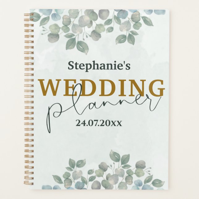 Mariage à l'aquarelle Eucalyptus Vert Sauge (Devant)