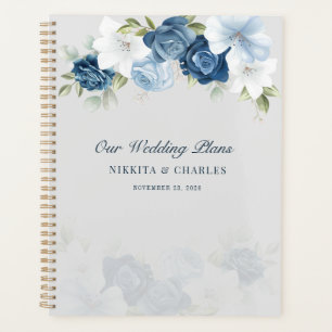 Mariage à l'aquarelle florale bleu poussiéreux