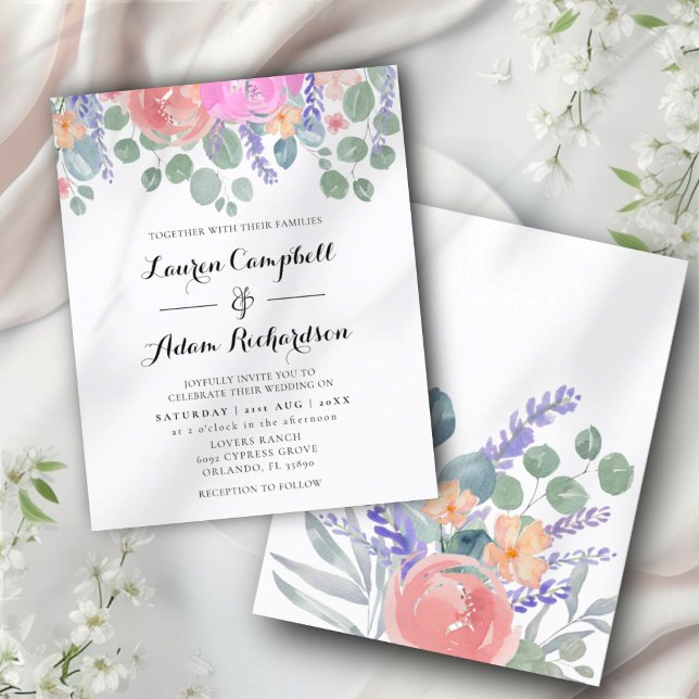 Mariage à petit budget floral et aquarelle d'eucal (Créateur téléchargé)