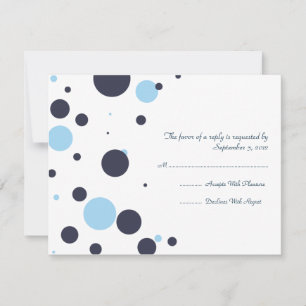 Mariage à points Polka bleu et blanc RSVP