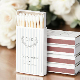 Mariage à rayures Bleu & Sage avec monogramme