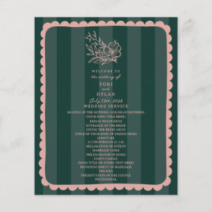 Mariage à rayures vertes botaniques florales
