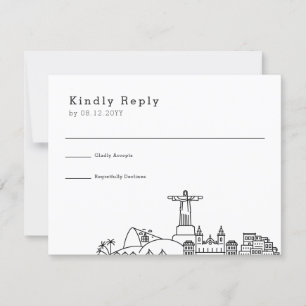 Mariage à Rio de Janeiro   Stylisé Skyline RSVP