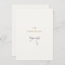 Mariage à ruban blanc tendance Détails Carte de bo