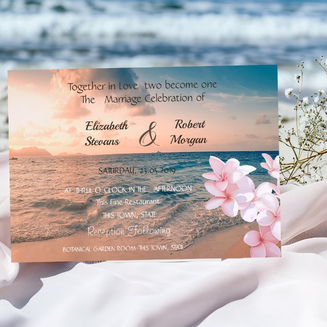 Mariage à Sunset Beach, Invitation au Plumeria (Créateur téléchargé)