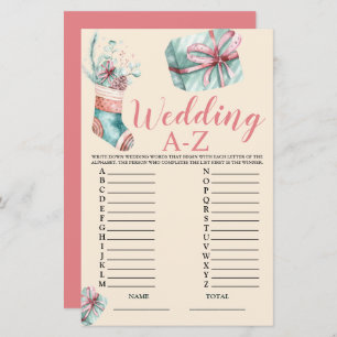 Mariage A-Z Christmas Stocking Bridal Game