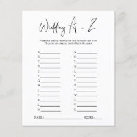 Mariage A-Z | Jeu de Fête des mariées