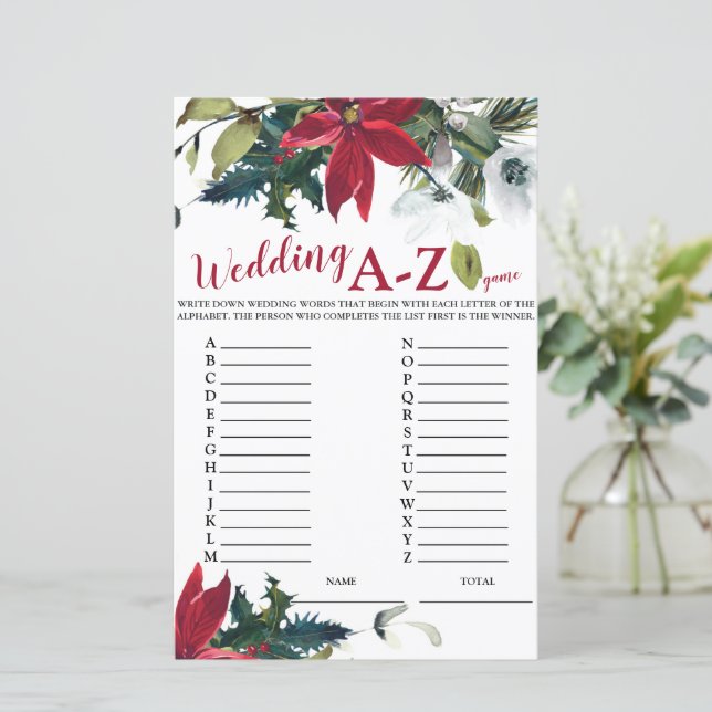 Mariage A-Z Noël Poinsettia jeu nuptiale (Debout devant)