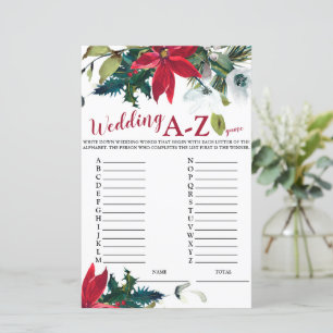 Mariage A-Z Noël Poinsettia jeu nuptiale
