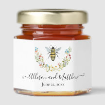 Mariage abeille fleur sauvage aquarelle