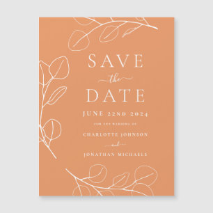 Mariage Abricot Feuilles Simples Modernes