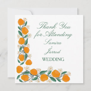 Mariage Abstrait Botanique Orange Dessiné à la Mai