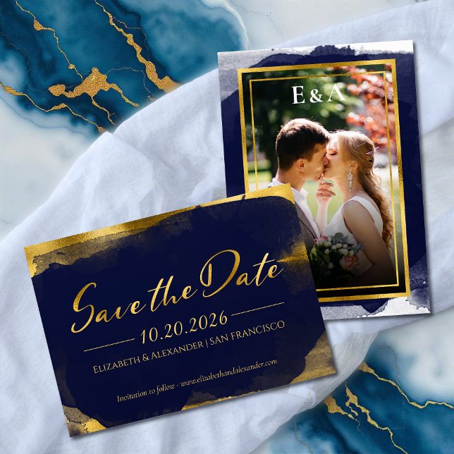 Mariage Abstrait Enregistrer la date Invitations | (Créateur téléchargé)