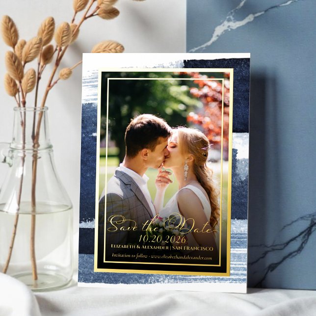 Mariage Abstrait Enregistrer la date Invitations | (Créateur téléchargé)