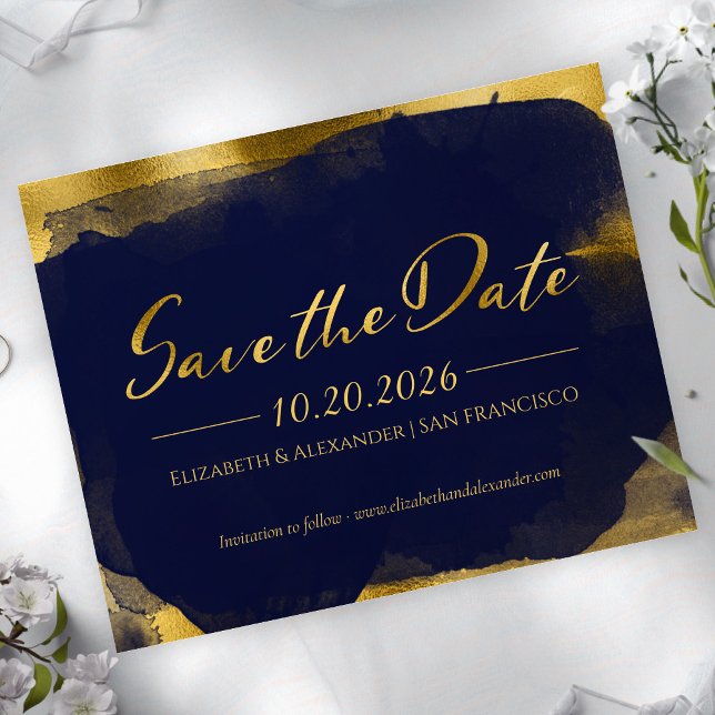 Mariage Abstrait Enregistrer la date Invitations | (Créateur téléchargé)