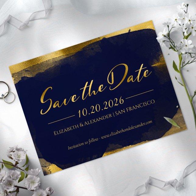 Mariage Abstrait Enregistrer la date Invitations | (Créateur téléchargé)