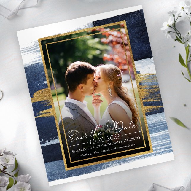 Mariage Abstrait Enregistrer la date Invitations | (Créateur téléchargé)