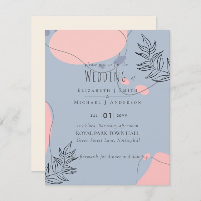 Mariage Abstrait Moderne Japandi Scandinave (Devant / Derrière)