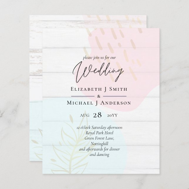 Mariage Abstrait moderne scandinave japonais (Devant / Derrière)