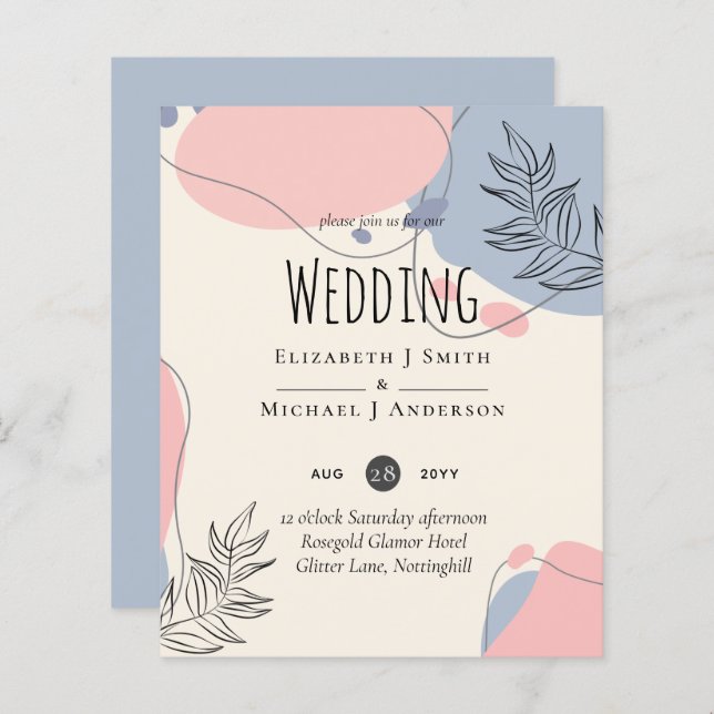 Mariage Abstrait moderne scandinave japonais (Devant / Derrière)