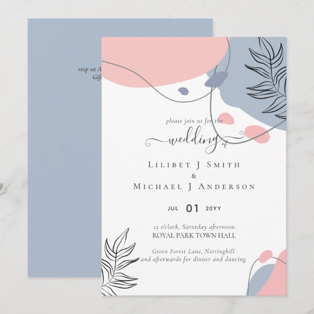 Mariage Abstrait moderne scandinave japonais (Devant / Derrière)