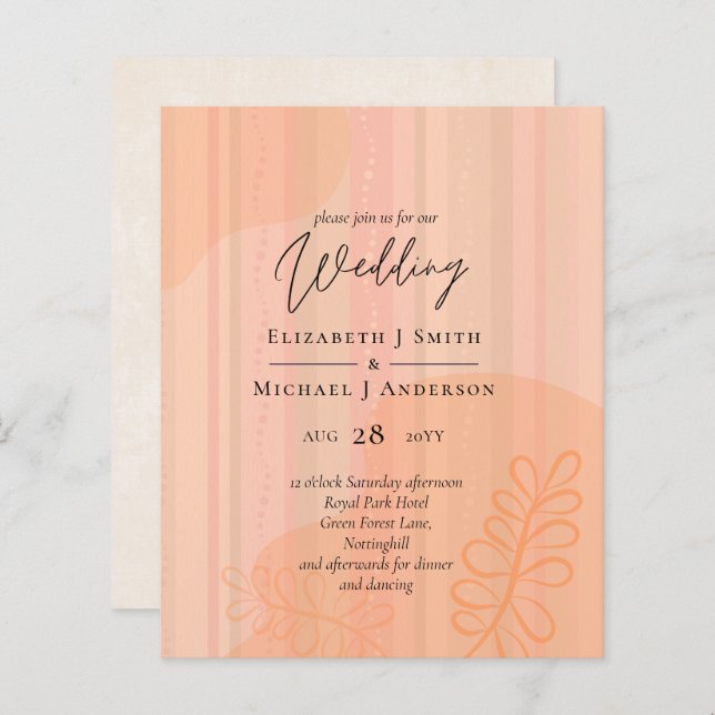 Mariage Abstrait moderne scandinave japonais (Devant / Derrière)