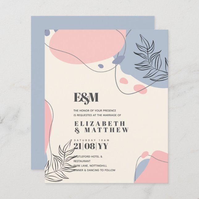 Mariage Abstrait moderne scandinave japonais (Devant / Derrière)