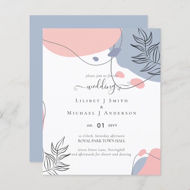 Mariage Abstrait moderne scandinave japonais (Devant / Derrière)