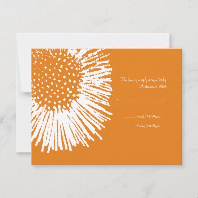 Mariage Abstrait orange et blanc RSVP (Devant)