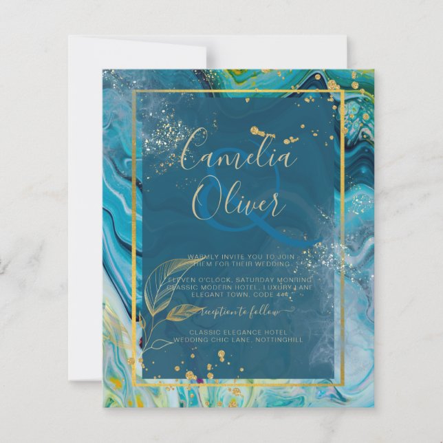 Mariage Abstrait Peacock Blue Gold (Devant)