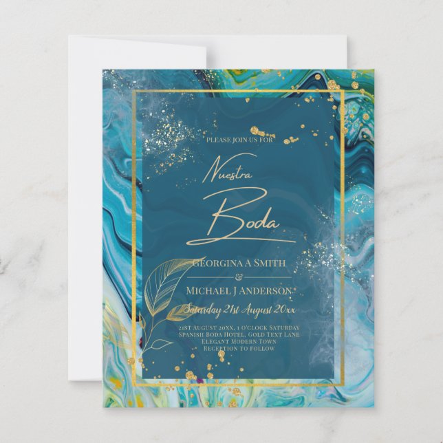 Mariage Abstrait Peacock Blue Gold (Devant)