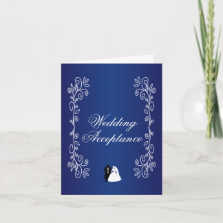 Mariage Acceptation Carte de remerciements Blue Br
