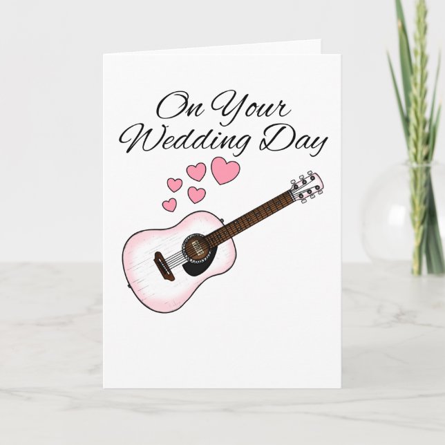 Mariage Acoustique carte de guitare musicien guita (Devant)