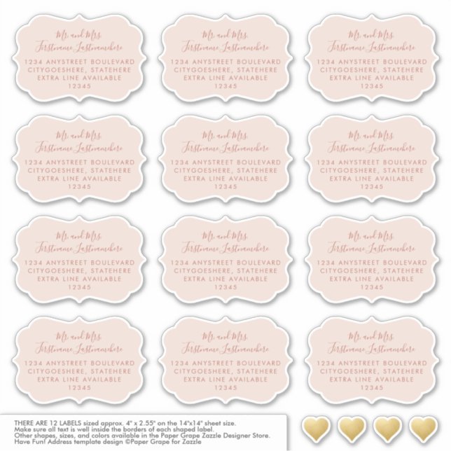 Mariage Adresse Invité Sticker Support en terre cu (Devant)