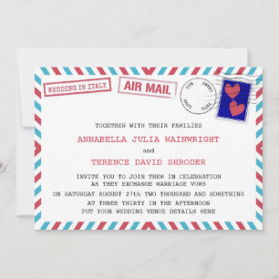 Mariage Aérien En Italie Invitations