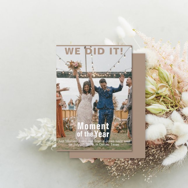 Mariage Ajouter Photo Fun Magazine Carte de couver (Wedding Add Photo Fun Magazine Cover Announcement Card (front and back))