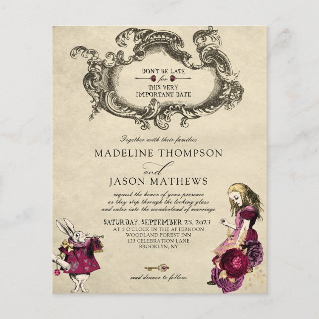 MARIAGE Alice au Pays des Merveilles Bourgogne Or  (Devant)