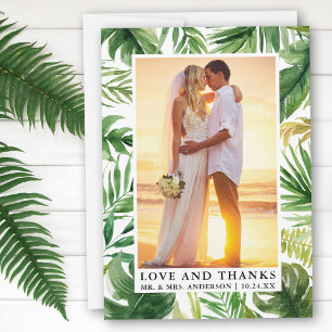 Mariage Amour Merci Watercolor Tropical Greenery