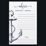 Mariage Ancre nautique<br><div class="desc">Permettez à vos invités de remplir des fiches de conseils pour vous donner de la sagesse dans votre mariage.</div>