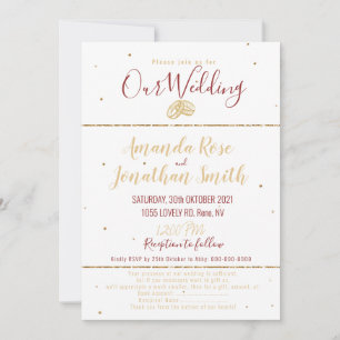 Mariage anneau invitation parties scintillant or e