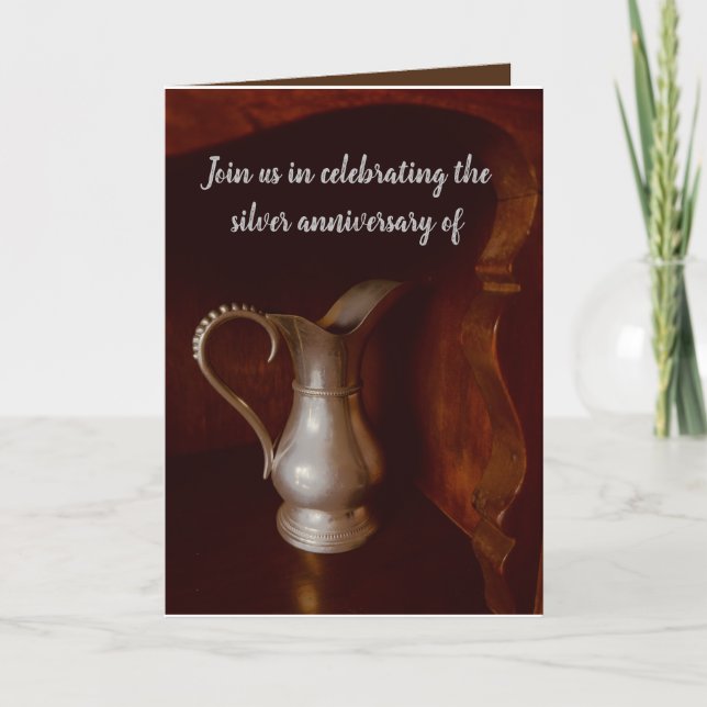Mariage anniversaire argent invitation 25e invitat (Devant)