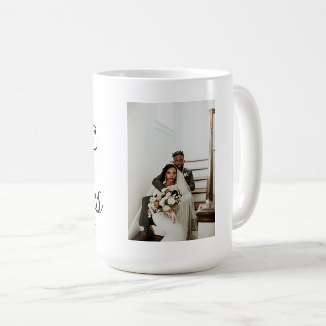 Mariage anniversaire couples cadeau café tasse (Devant droit)