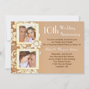 mariage anniversaire invitation avec photos