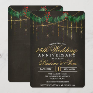 Mariage Anniversaire Invitation de la fête d'hiver