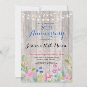 Mariage Anniversaire Rustic Party Invitation